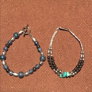 2 Bracelets turquoise/beads EC